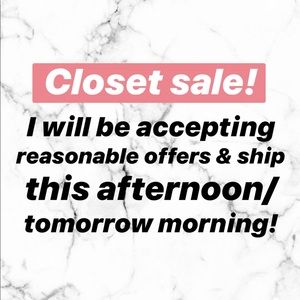 Closet sale!